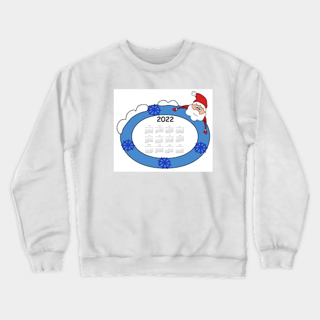 Calendar 2022 with Santa. Planning business, design modern Crewneck Sweatshirt by grafinya